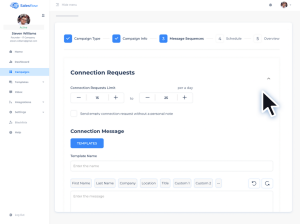 A picture of the Salesflow platform that will be used to export lead lists to excel.