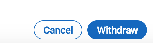 Image of the withdraw button. Click to remove pending LinkedIn connection invites.